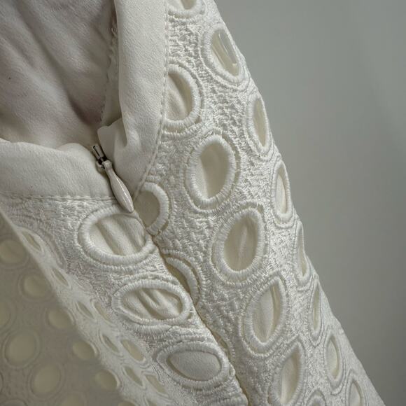 VINEET BAHL Anthropologie Dress SZ Petite Medium NWT Eyelet Halter Bridal White - Picture 10 of 16